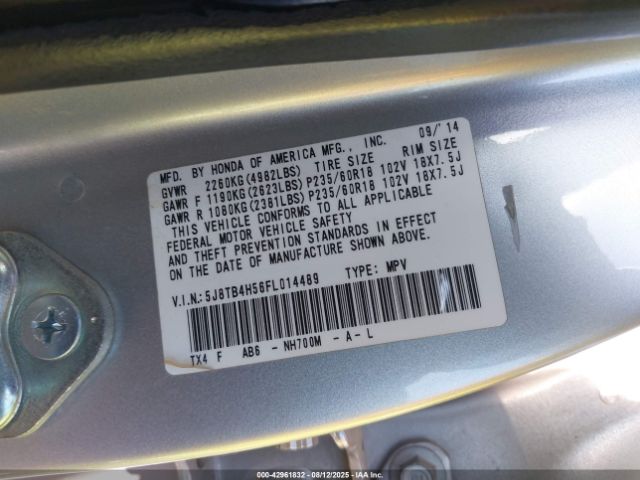 2015 ACURA RDX 5J8TB4H56FL014489 Photo 8