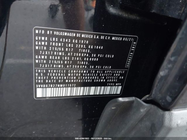 2022 VOLKSWAGEN TAOS 3VVDX7B27NM011572 Photo 8