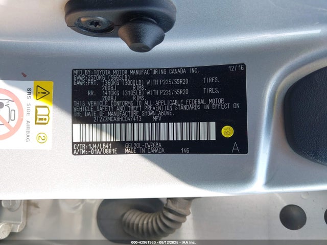 2T2ZZMCA8HC047413 Lexus RX