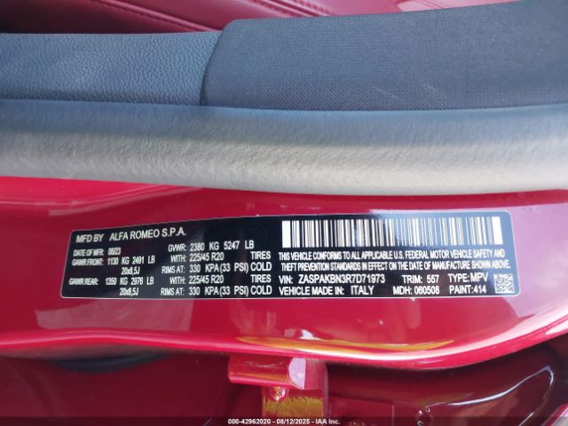2024 ALFA ROMEO STELVIO ZASPAKBN3R7D71973 Photo 8