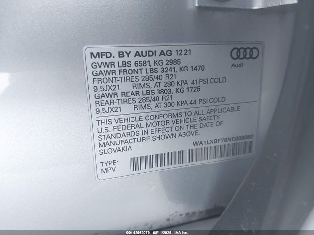 2022 AUDI Q7 WA1LXBF78ND008060 Photo 8