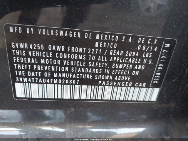 3VW4T7AU4FM020807 Volkswagen GTI
