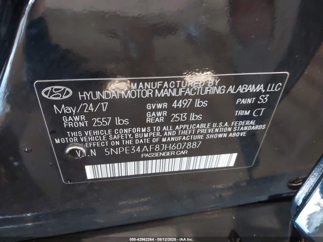 5NPE34AF8JH607887 Hyundai gdi theta-ii