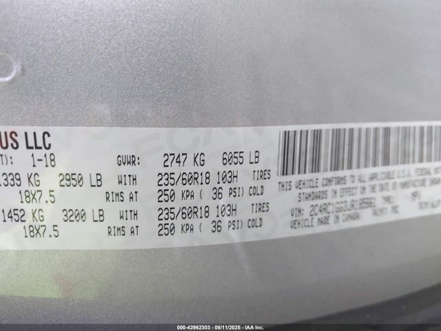 2C4RC1GG3JR185661 Chrysler 2018
