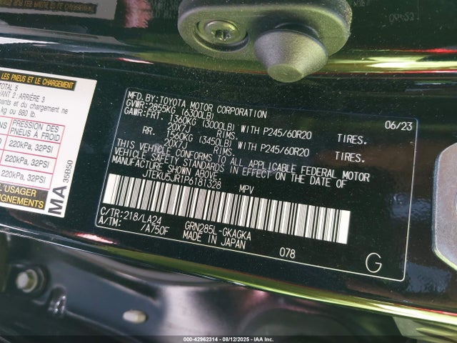 JTEKU5JR1P6181328 Toyota 1gr-fe