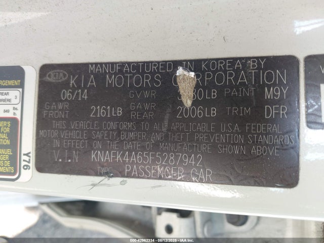 KIA dohc mpi nu 2015 KNAFK4A65F5287942 Image 9
