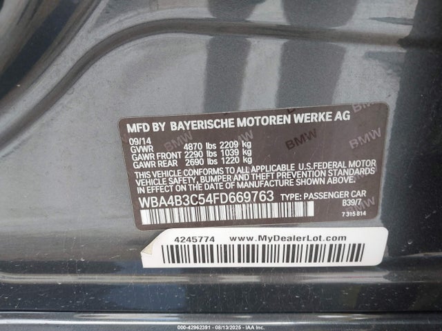BMW 435i 2015 WBA4B3C54FD669763 Image 9