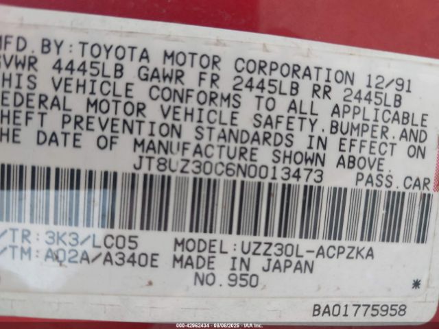 1992 LEXUS SC JT8UZ30C6N0013473 Photo 8