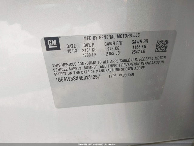 2014 CADILLAC CTS 1G6AW5SX4E0131257 Photo 8