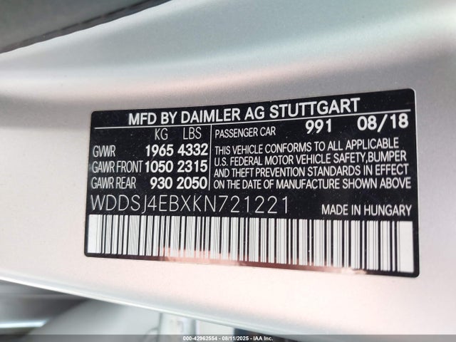 WDDSJ4EBXKN721221 Mercedes-Benz m270