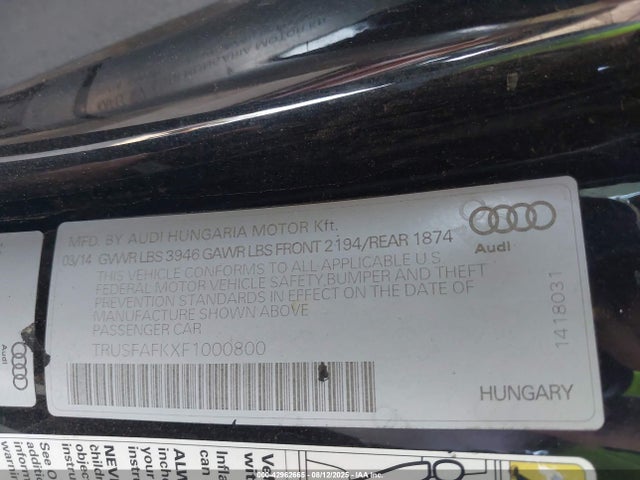 2015 AUDI TT TRUSFAFKXF1000800 Photo 8