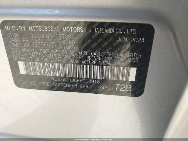 2024 MITSUBISHI MIRAGE ML32AUHJ6RH018918 Photo 8