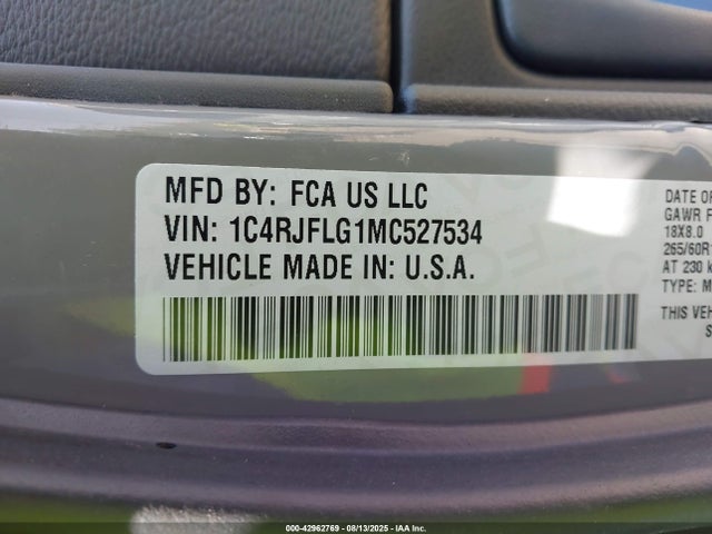 1C4RJFLG1MC527534 Jeep Grand Cherokee