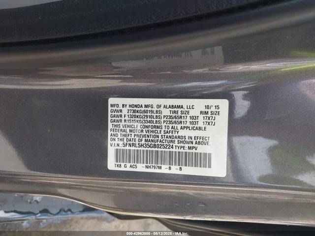 5FNRL5H35GB025224 Honda j35z8