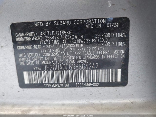 JF2GUADC6R8864242 Subaru na