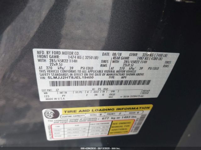 2018 LINCOLN NAVIGATOR 5LMJJ2HT8JEL19400 Photo 8