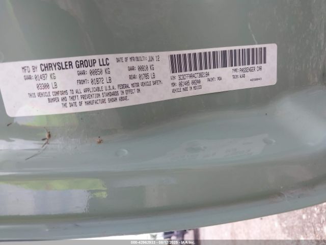 2012 FIAT 500 3C3CFFAR4CT382184 Photo 8