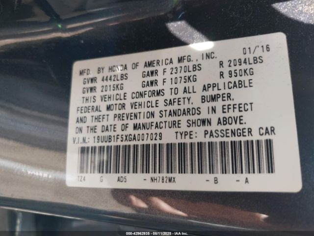 2016 ACURA TLX 19UUB1F5XGA007029 Photo 8