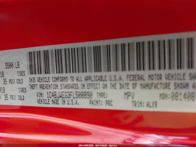 2015 JEEP WRANGLER UNLIMITED 1C4BJWEG3FL508890 Photo 8