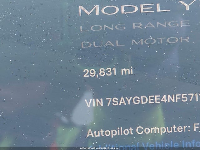 7SAYGDEE4NF571187 Tesla 2022