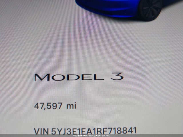 5YJ3E1EA1RF718841 Tesla MODEL 3
