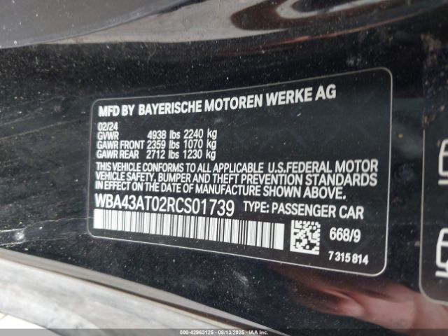 2024 BMW 4 SERIES WBA43AT02RCS01739 Photo 8