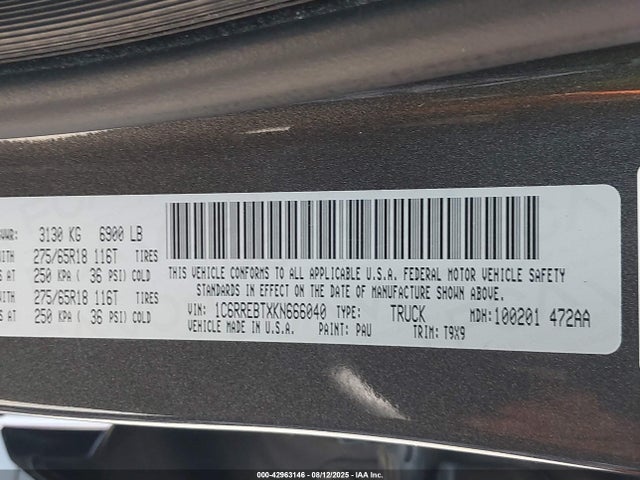 RAM 2019 2019 1C6RREBTXKN666040 Image 9