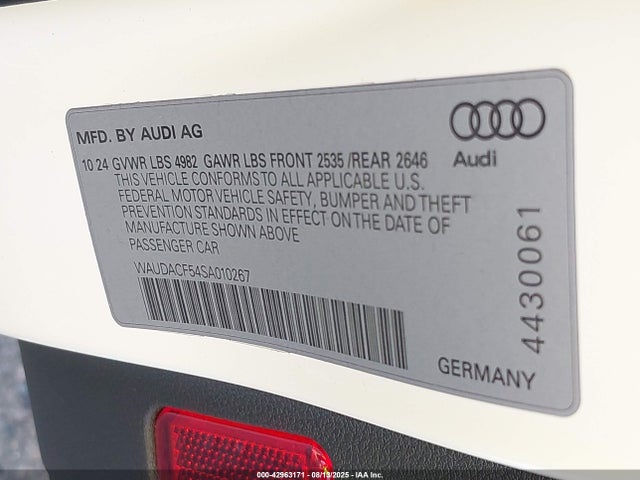 2025 AUDI A5 SPORTBACK WAUDACF54SA010267 Photo 8