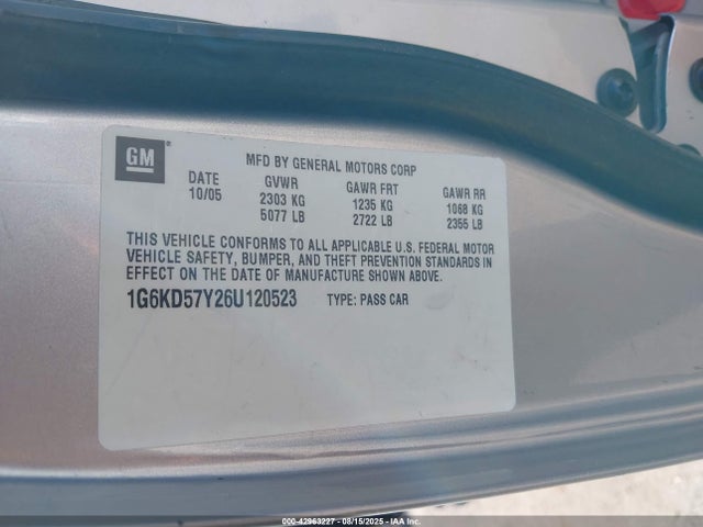 2006 CADILLAC DTS 1G6KD57Y26U120523 Photo 8