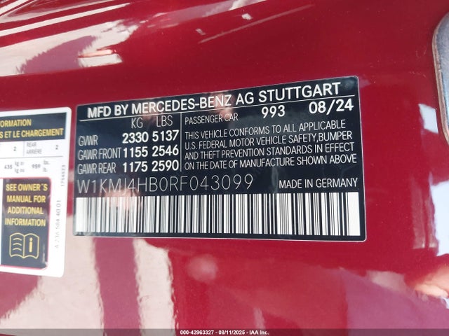 Mercedes-Benz m254 2024 W1KMJ4HB0RF043099 Image 9