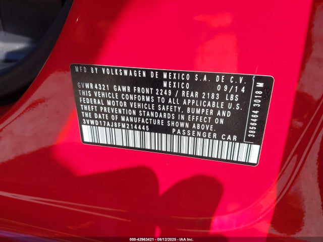 3VWD17AJ8FM214445 Volkswagen 1.8t