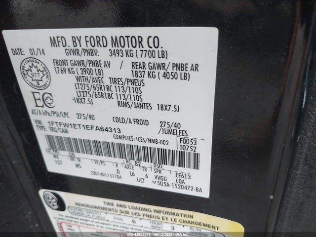 Ford 2014 2014 1FTFW1ET1EFA64313 Image 9
