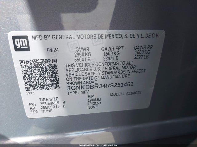 Chevrolet x0c+ec5 2024 3GNKDBRJ4RS251461 Image 9