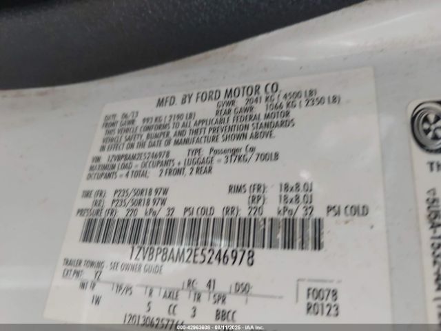 2014 FORD MUSTANG 1ZVBP8AM2E5246978 Photo 8