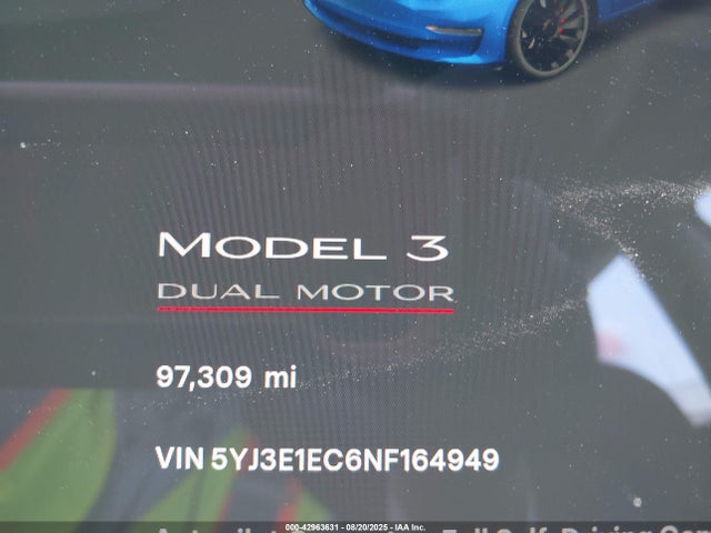 2022 TESLA MODEL 3 5YJ3E1EC6NF164949 Photo 6