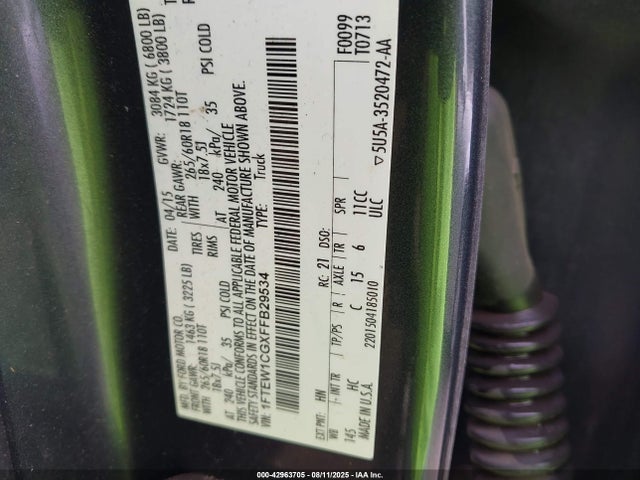 Ford 2015 2015 1FTEW1CGXFFB29534 Image 9