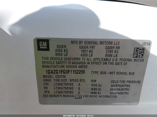 1GAZG1FG0F1152286 Chevrolet l96