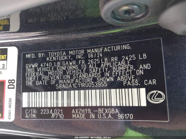 2024 LEXUS ES 300H 58ADA1C11RU053955 Photo 8