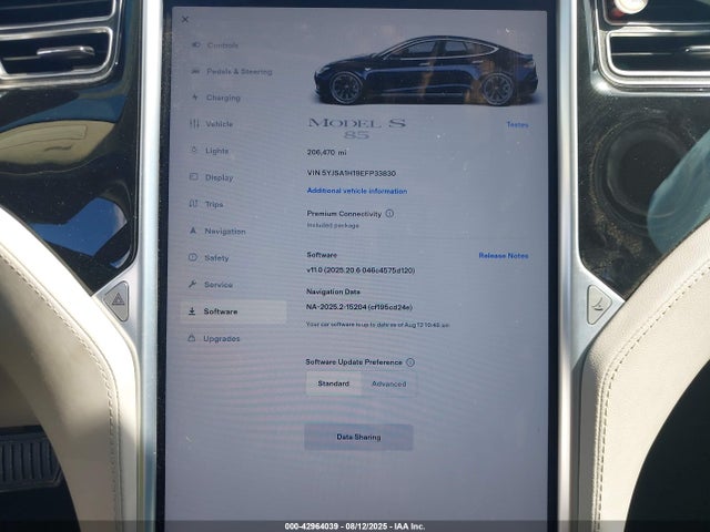 2014 TESLA MODEL S 5YJSA1H19EFP33830 Photo 6