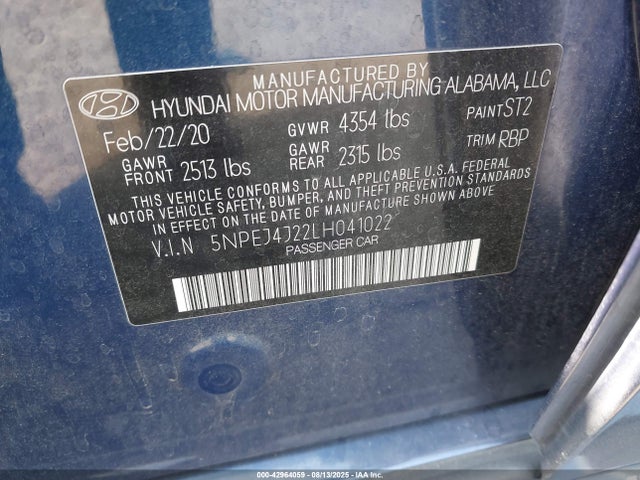 5NPEJ4J22LH041022 Hyundai t-gdi gamma ii