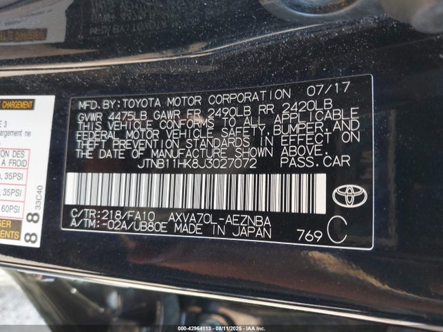 JTNB11HK8J3027072 Toyota a25a-fks