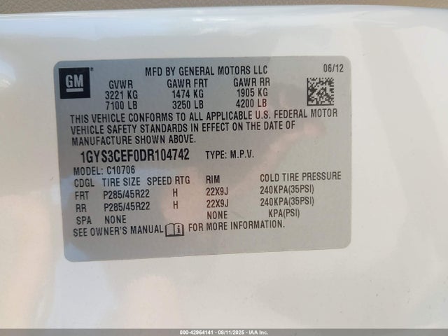 2013 CADILLAC ESCALADE 1GYS3CEF0DR104742 Photo 8
