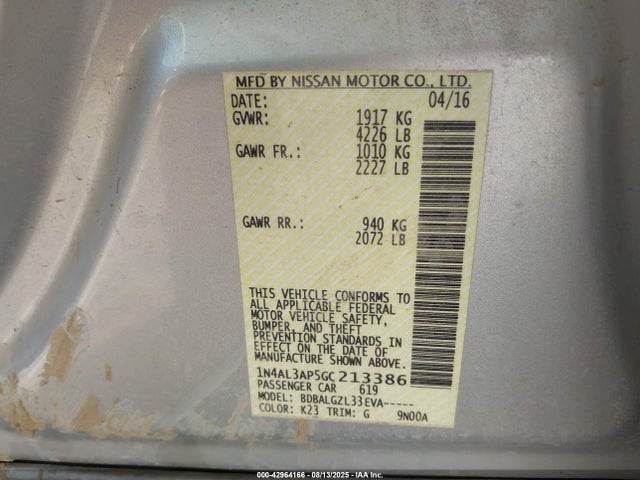 1N4AL3AP5GC213386 Nissan Altima