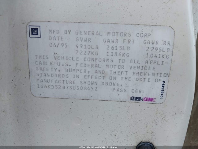 1995 CADILLAC DEVILLE 1G6KD52B7SU308452 Photo 8