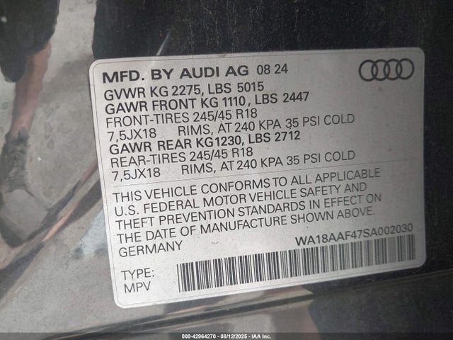 2025 AUDI A4 ALLROAD WA18AAF47SA002030 Photo 8