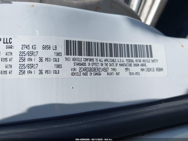 Dodge 2014 2014 2C4RDGBG8ER214567 Image 9
