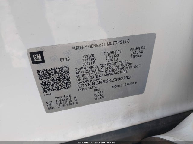 2019 CADILLAC XT5 1GYKNCRS2KZ300793 Photo 8
