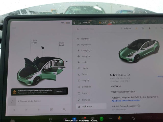 2021 TESLA MODEL 3 5YJ3E1EB8MF852828 Photo 6