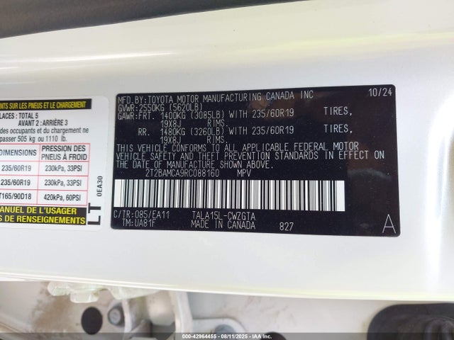 Lexus t24a-fts 2024 2T2BAMCA9RC088160 Image 9