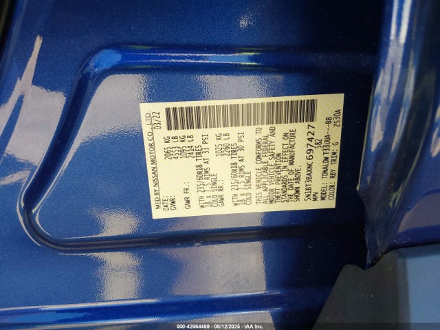 5N1BT3BAXNC697427 Nissan 2022